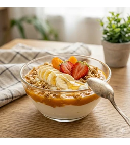 Reggeli joghurt homoktövis lekváros rétegekkel